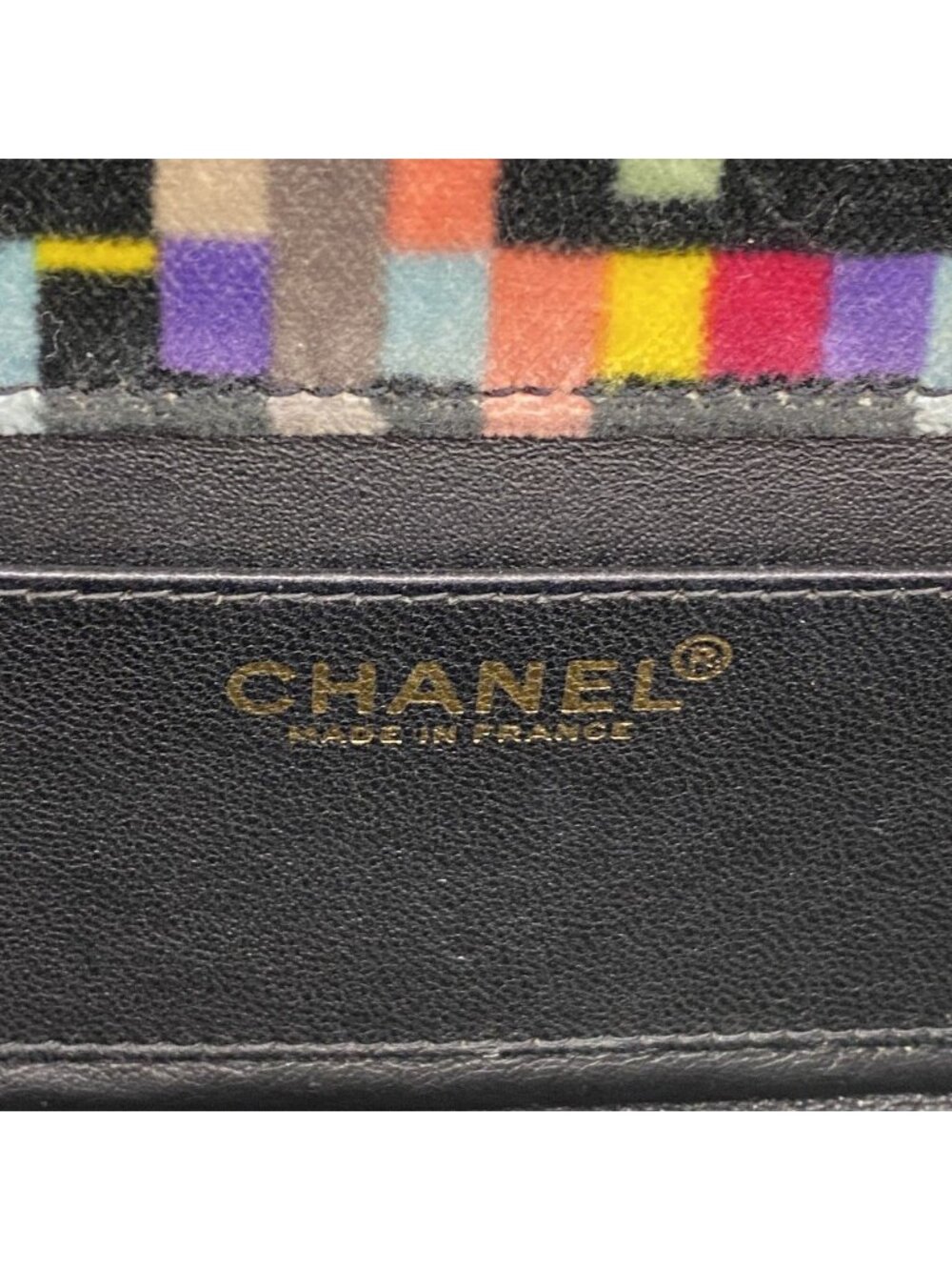Chanel Shoulder Bag 2.55 Patent Leather Velour Multicolor Black Gold - Picture 5 of 10